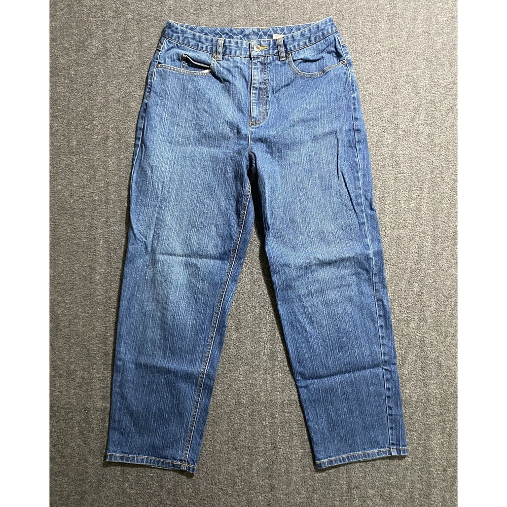 Talbots Jeans Petite Womens Blue Pants Stretch Mid Rise Size 12